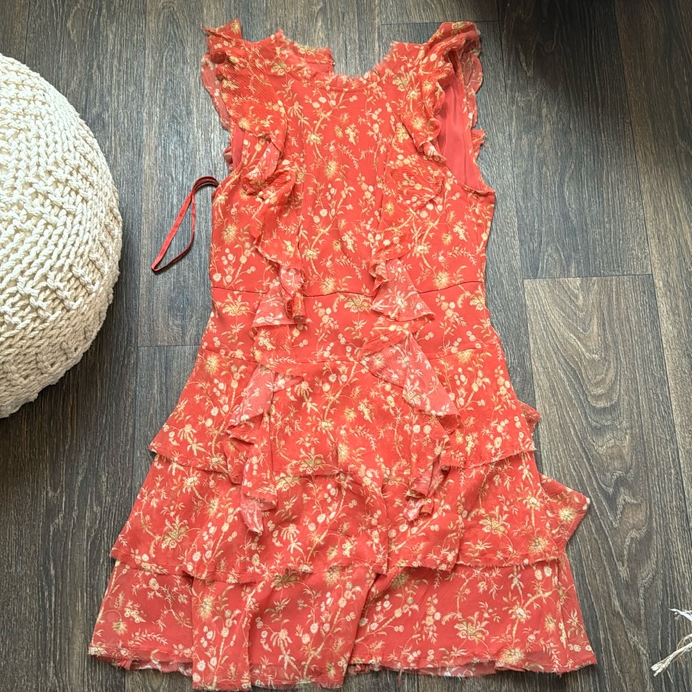 Sir. floral frayed Ruffle Dress